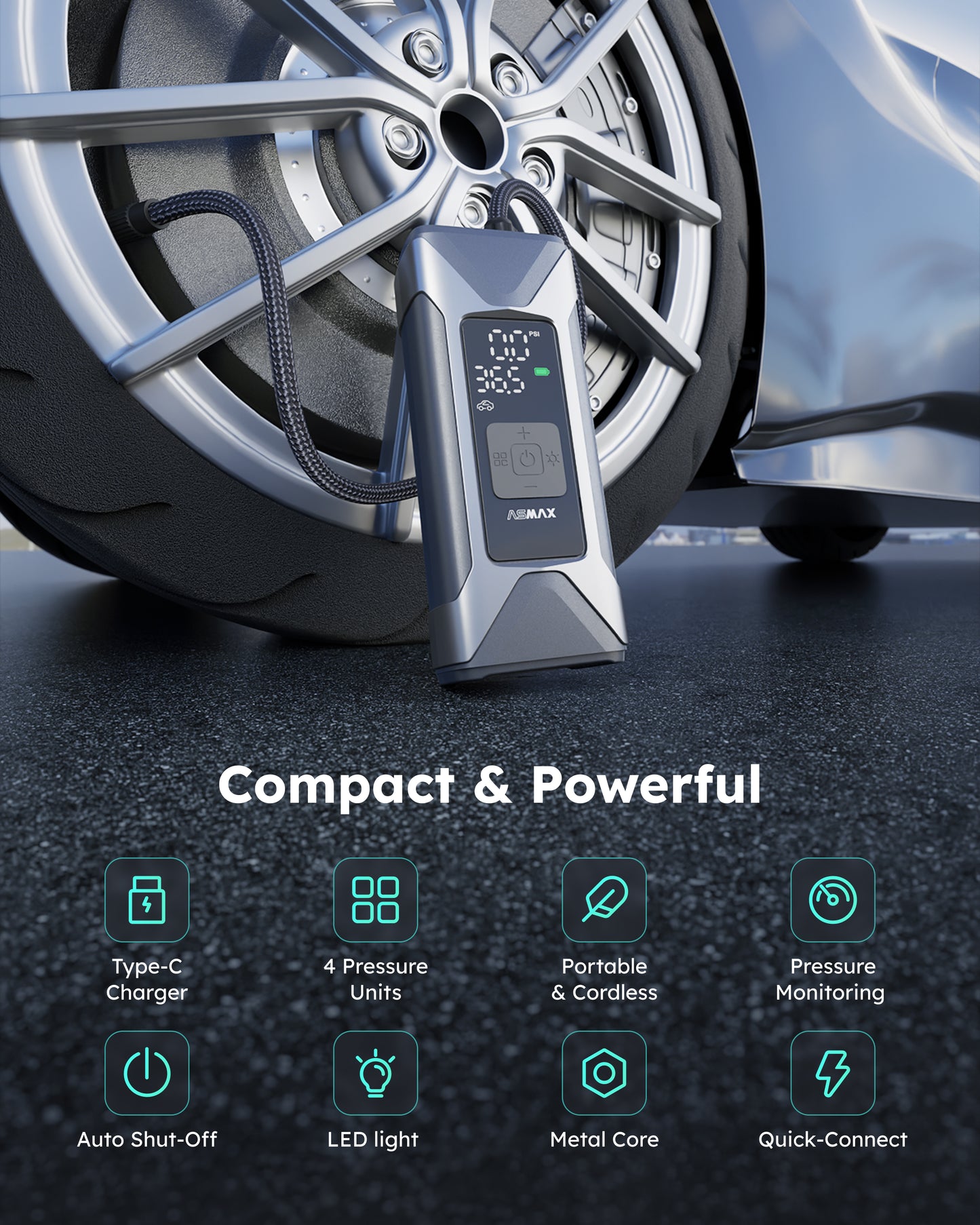 Inflador de neumáticos portátil T10